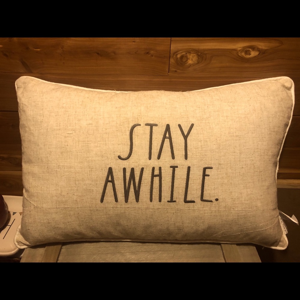 Rae Dunn Stay Awhile Pillow